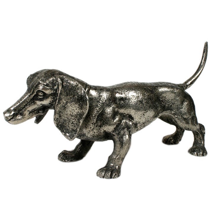 Vintage Gucci Silver plate Dachshund