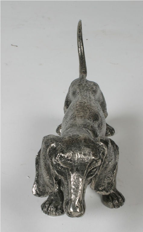 Vintage Gucci Silver plate Dachshund