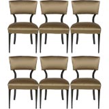 Set of 6 Elegant 1940's dining side chairs