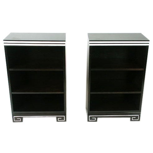 1940s Small Bookcases or Nightstands with Greek Key Bases