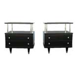 Pair of Paul Frankl Nighstands with nickel fittings