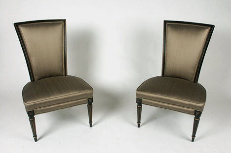 Américain Paire de chaises pantoufles de style Jansen en vente