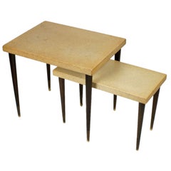 Paul Frankl Cork and Mahogany Nesting Tables