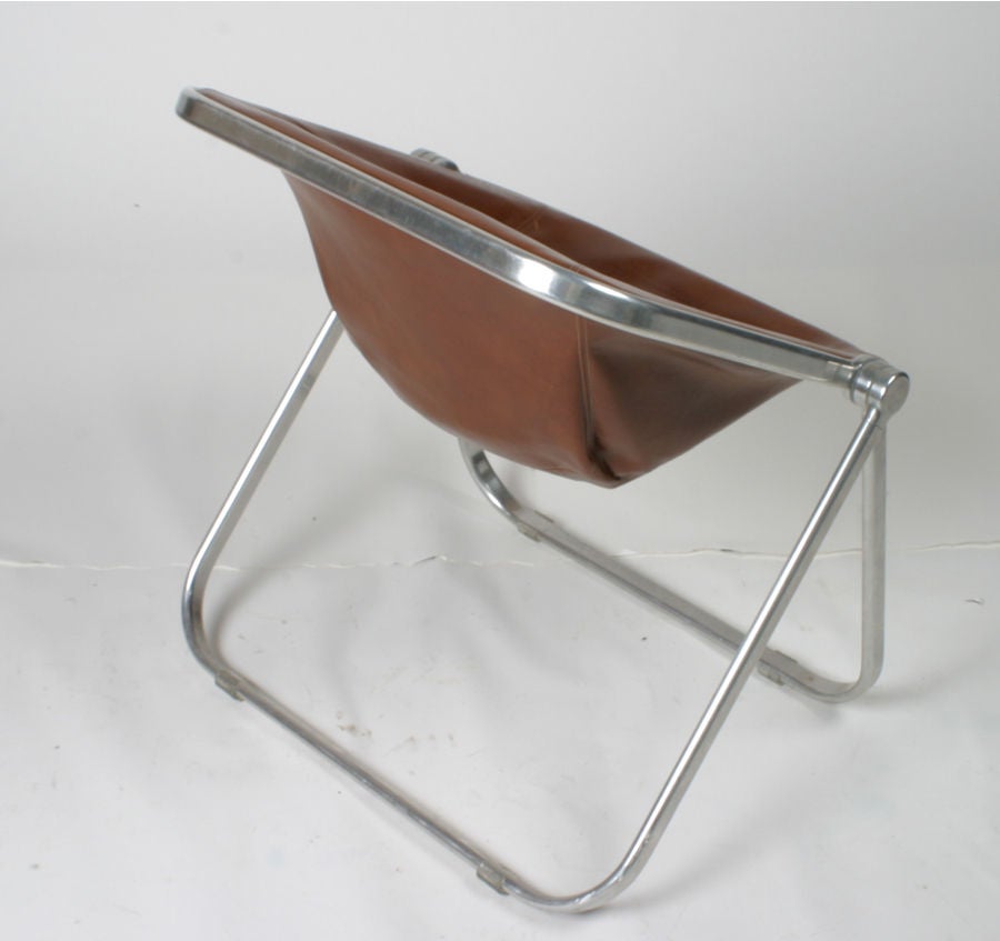 Plona Leather folding chair designed by Gian Carlo Piretti