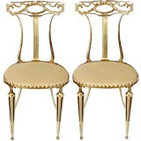 Pair of Elegant Gilt Metal Italian side chairs by Palladio