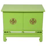 Pair of Hollywood Regency Night Stands in Green Lacquer
