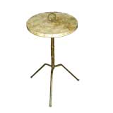 Italian brass and mother of pearl veneered drinks table