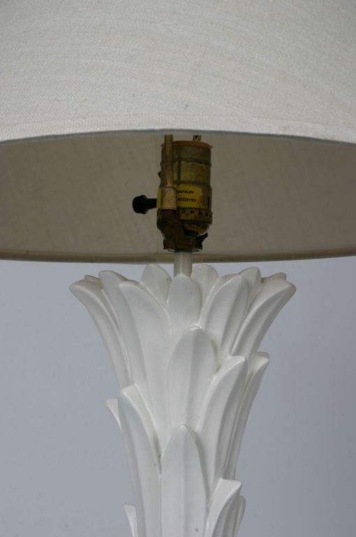 Chapman plaster floor lamp  in stylized palm tree form. In the style of  Serge Roche or Dorothy Draper. dated 1972
