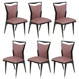 Set of 6 Italian dining chairs in the style of Gio Ponti
