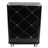Art Deco Lacquered bar cabinet with incised diamond pattern