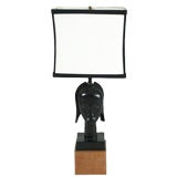 Mid century table lamp with ethnic bust