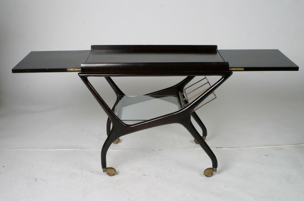 Italian Bar Cart by Cesare Lacca In Excellent Condition In St. Louis, MO