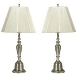 Pair of Nickel Lamps from the 1940s 5