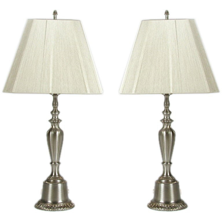Pair of Nickel Lamps from the 1940s