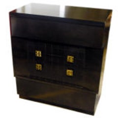 1940s Dark Mahogany Chest of Drawers with Brass Hardware 2