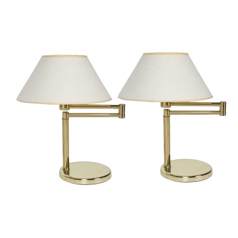 Pair of  swing arm Nessen table lamps