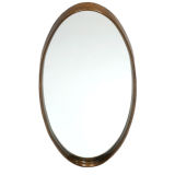 Retro 1970's Oval MIrror with oil spot lacquer frame