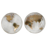 C. Jere Copper wall mounted Globe sculputures