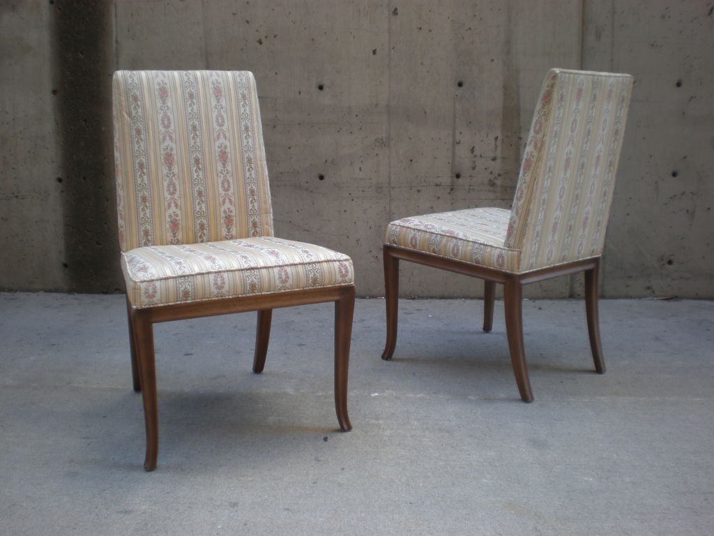American Rare Set of 8  T. H. Robsjohn Gibbings dining chairs for Baker
