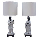 Pair of Fantoni Figural Chinese lamps