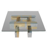 Paul Evans CItyscape coffee table in chrome and brass tiles