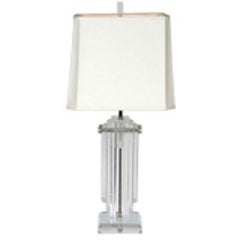 Pair of Heavy Stepped Lucite Lamps 9