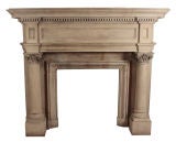 MONUMENTAL CAST STONE FIREPLACE SURROUND