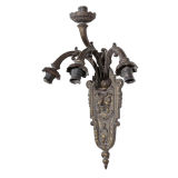 BRONZE THREE ARM FACE SCONCE