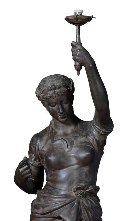 STATUE/TORCHIERE OF A HEROIC MAIDEN 4