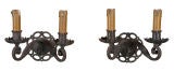 WROUGHT IRON TWO ARM SCONCES