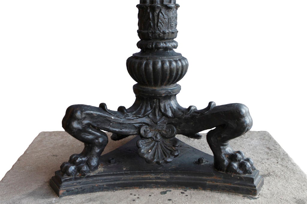 Pair of Cast Iron Torchiere Lights In Excellent Condition In Chicago, IL