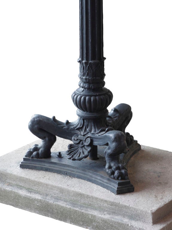 20th Century Pair of Cast Iron Torchiere Lights