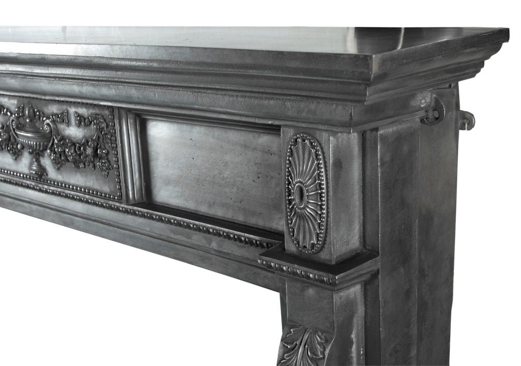 English Polished Cast Iron Fireplace Surround