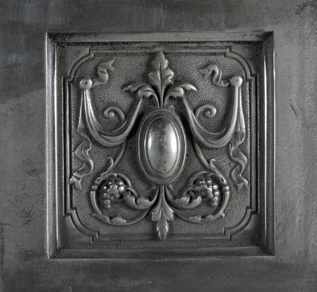 Polished Cast Iron Fireplace Surround In Excellent Condition In Chicago, IL