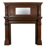 HEAVILY CARVED OAK FIREPLACE SURROUND