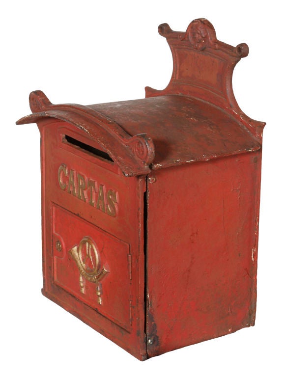 Cast iron letterbox, made in Argentina.