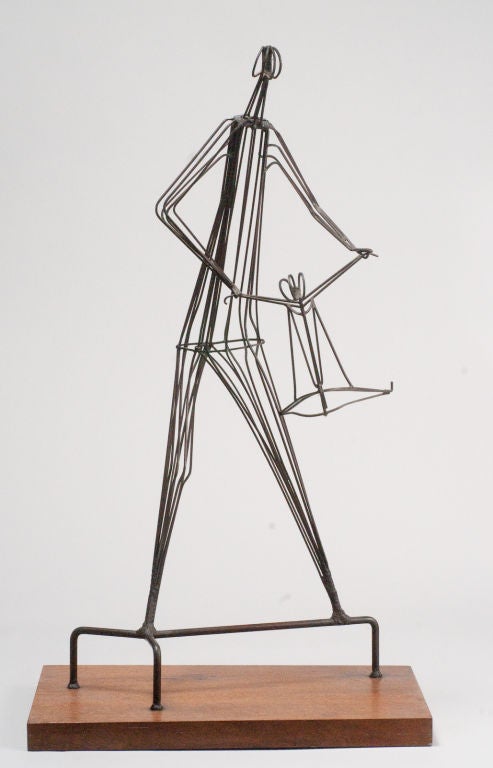 Folk Art Kinetic Wrought Iron Sculpture by Robert Kuntz