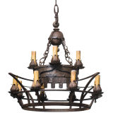 Wrought Iron Two-Tier Chandelier from the José Thenee Estate