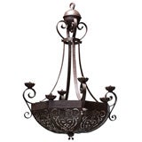 WROUGHT IRON CHANDELIER FROM THE ESTATE OF JOSÉ THENEE