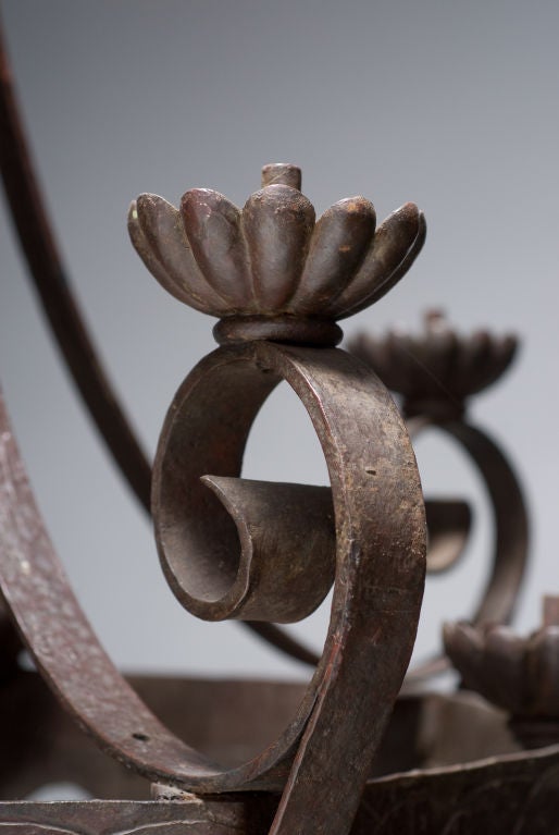 Wrought Iron WROUGHT IRON CHANDELIER FROM THE ESTATE OF JOSÉ THENEE