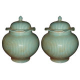 Pair of Celadon Vases