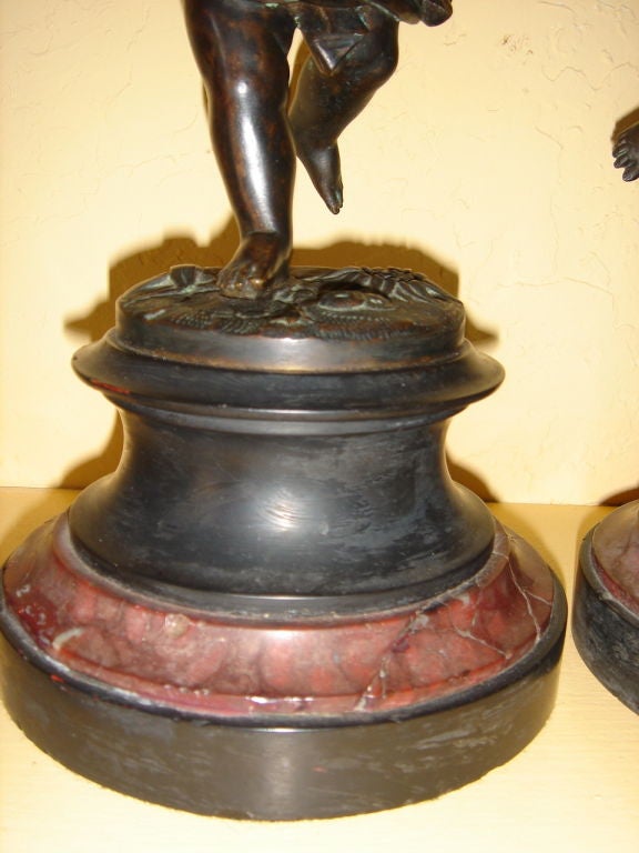 French Pair of Putti/Cupid Statues