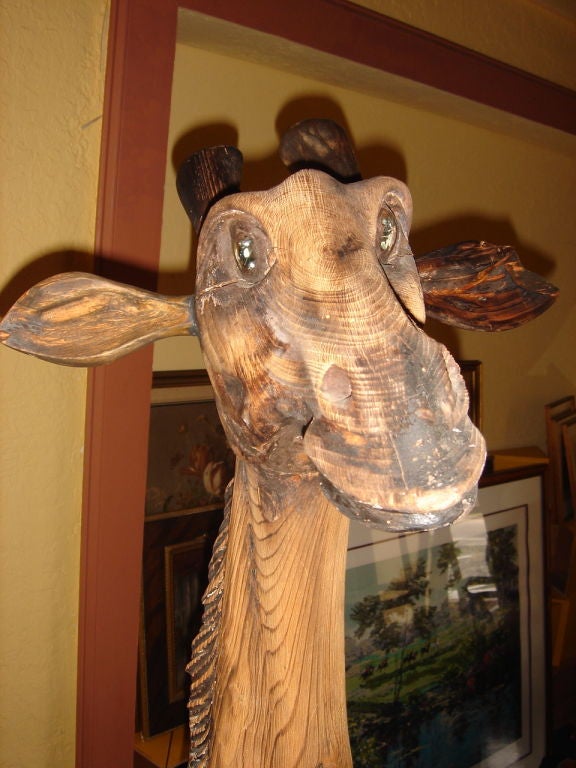 all wooden hand carved Giraffe, hand painted with 