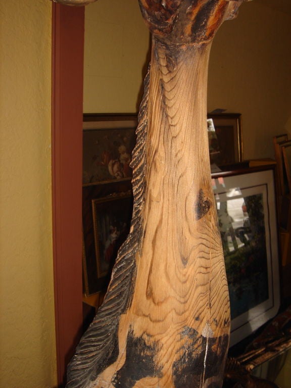 Wood Giraffe Carousel Statue