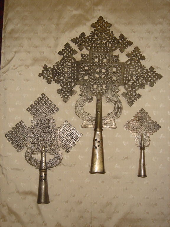 19th Century Set of 3 Coptic Crosses
