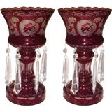 Bohemian Ruby Glass Lusters