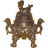 Bronze incense container