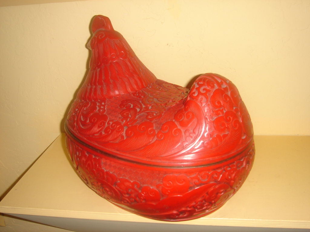 Chinese Cinnibar Hen Box