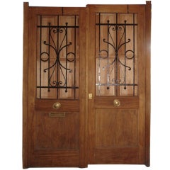 Vintage Pair of French Doors with Iron detail