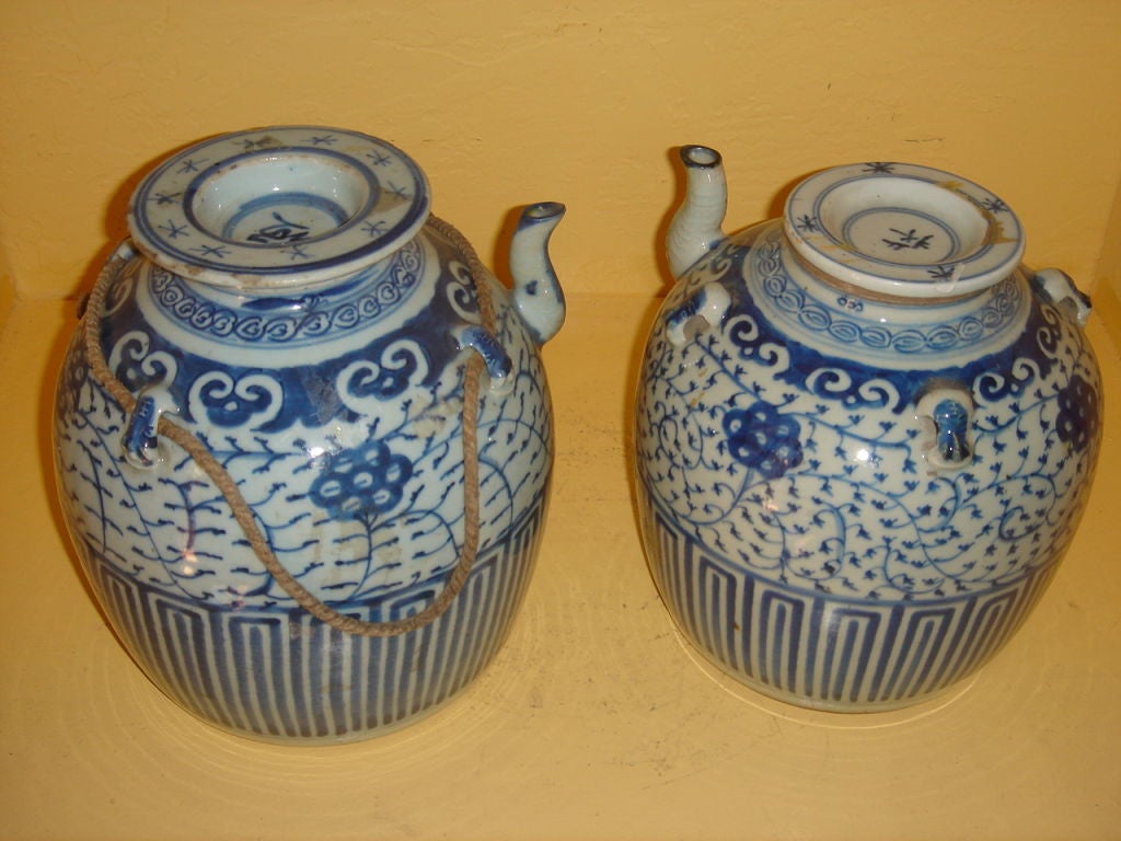 Chinese Chai Ching Blue and White tea pots